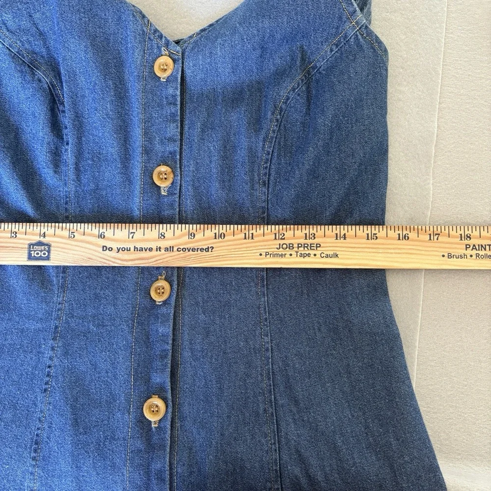 Vintage My Michelle Halter Dress 11/12 Denim 90s Boho Festival Y2K Casual Chic - Picture 9 of 10